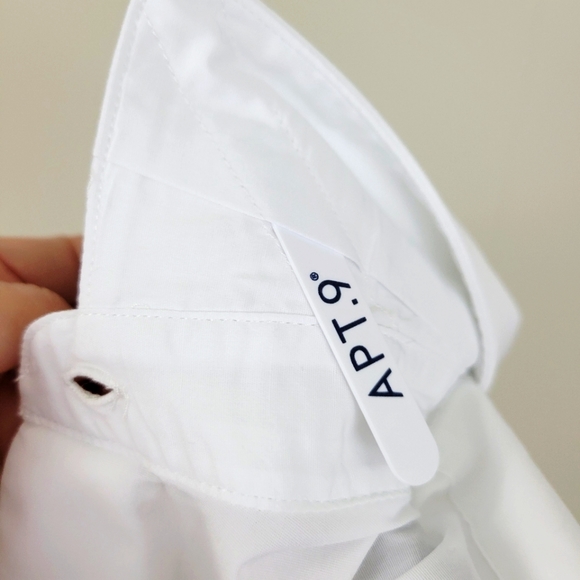 APT.9 Premier Flex Slim Fit Men's White Dress Shirt Size M -15-151/2"- 3… - Picture 10 of 10